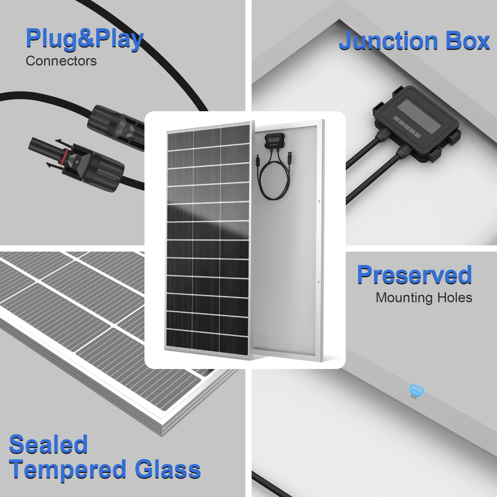 WERCHTAY 200 واط لوحة طاقة شمسية 12 فولت لوحة طاقة شمسية أحادية البلورية 18BB خلايا وحدة عالية الكفاءة RV مركبة بحرية قافلة خارج الشبكة