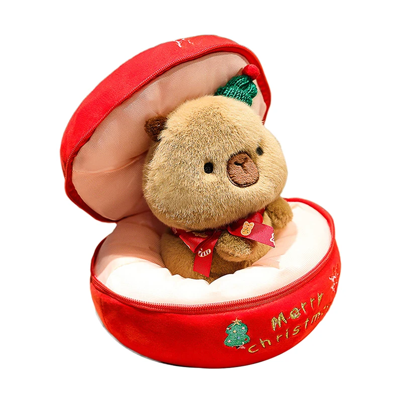 Plush Christmas Decoration Dolls Pillow Apples Capybara Stuffed Toy Gifts Home Decoration