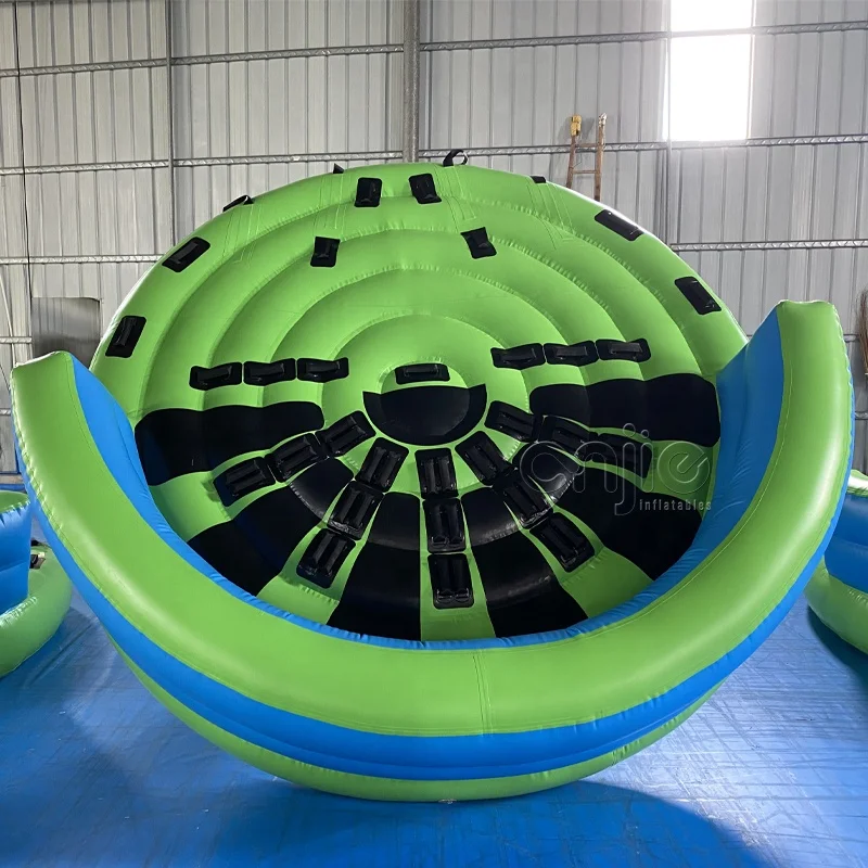 Aqua Park Equipment Giant Inflatable Floating Water Boat Towables Tube Crazy ufo Water Sports
