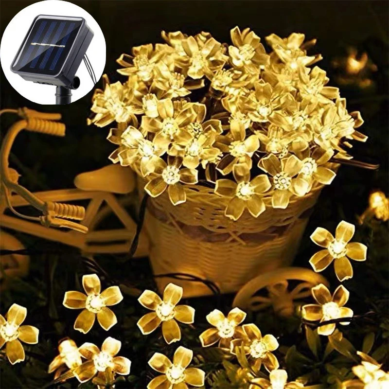 

Garden Lights Wedding Decoration Outdoor Christmas Party Decoration Solar 8 Modes Cherry Blossoms String Lights LED Fairy Light