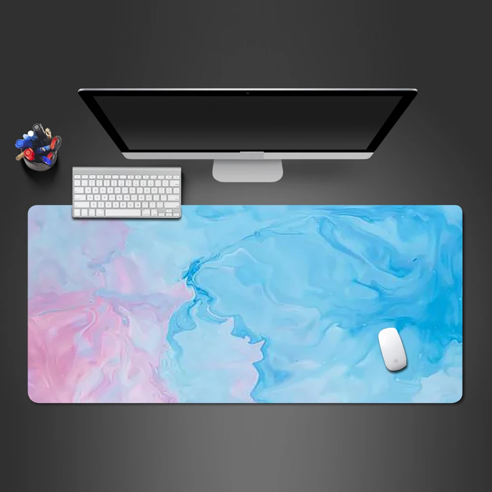 Kleurrijke muismat gamer toetsenbord kantooraccessoires mousepad 900x400 computer tafelkussen bureaumat bureau gaming desktop blauw