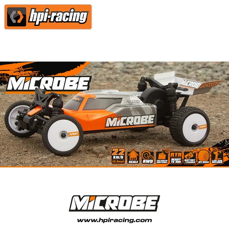 HPI MVK MiCROBE 2WD عربات التي تجرها الدواب 1/24 مقياس الكهربائية على الطرق الوعرة RC سيارة كاملة الوظائف التحكم عن بعد لعبة مجسمة للسيارة #3