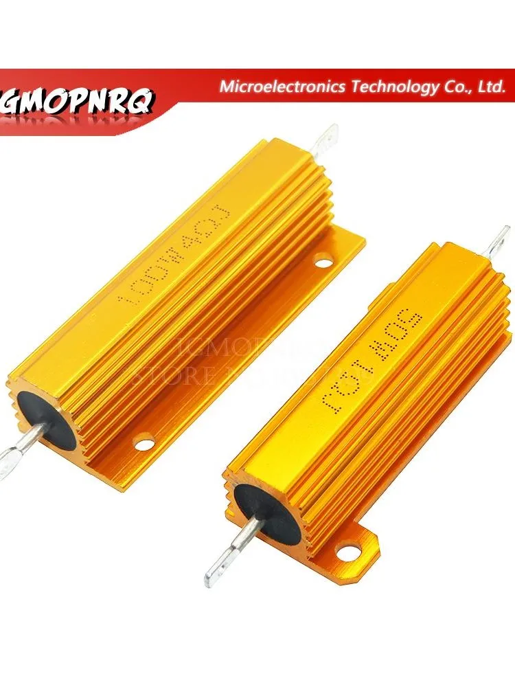 50W 100W aluminiowa obudowa przypadku rezystor drutowy 0.01 ~ 100K 0.05 0.1 0.5 1 2 6 8 10 20 200 500 1K 10K ohm odporność na — zdjęcie produktu 3