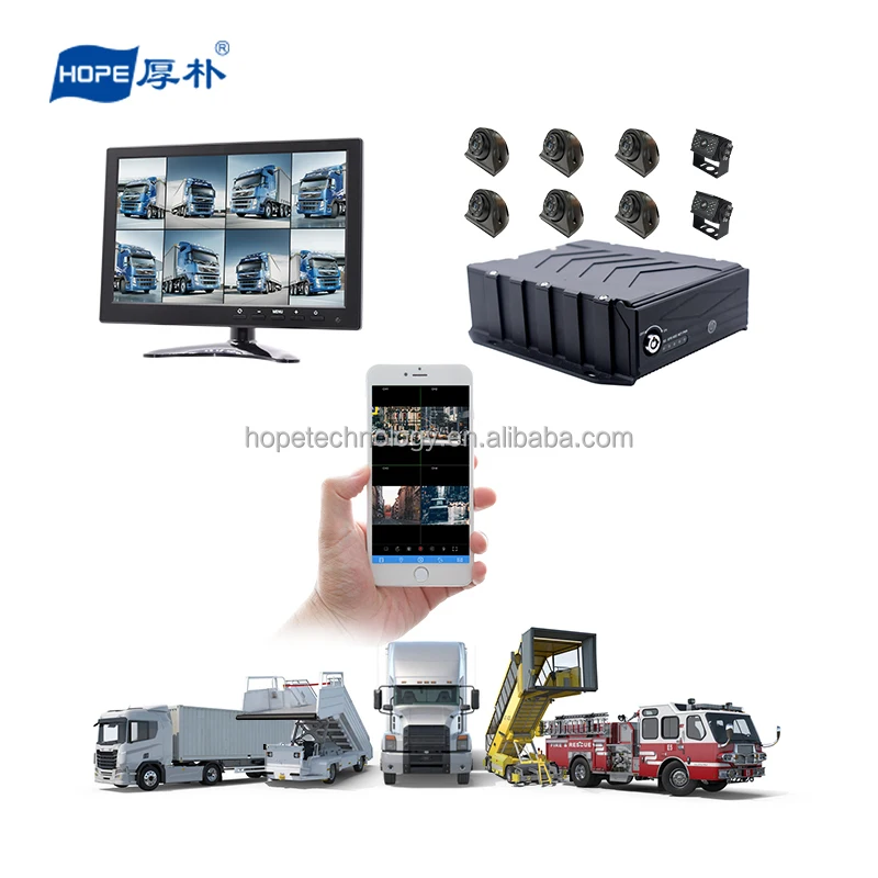 การจัดการยานพาหนะ การเฝ้าระวังยานพาหนะ ฮาร์ดไดรฟ์แบบพกพา การ์ด SD 4G GPS CMSV6 MDVR