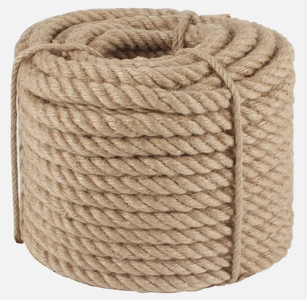 Cuerda trenzada de cáñamo Natural, cuerda de cáñamo grueso para riel, 20mm, 1-15M