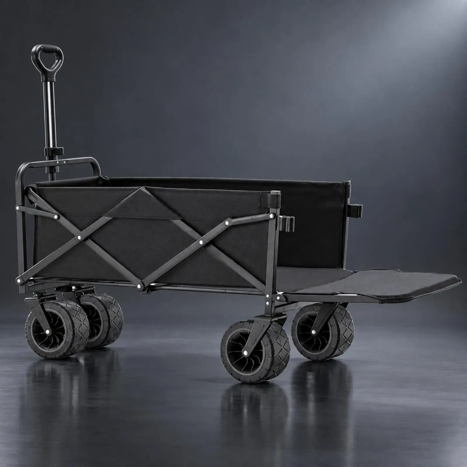 175kg Load Folding Utility Cart for Outdoor Activities with 4 Inch Wheels and Compact Storage Design