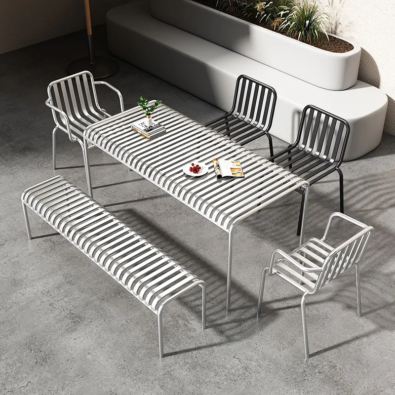 Coffee shop table and chair outdoor table and chair combination set balcony three-piece set milk tea shop courtyard outdoor