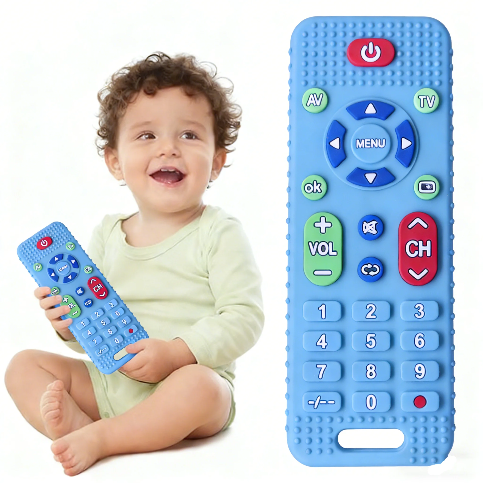 

Силиконовый детский прорезыватель, успокаивающий ранний образовательный сенсорный игрушечный детский прорезыватель с дистанционным управлением для развития