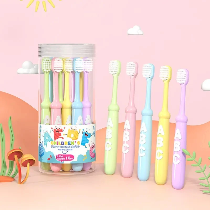 10Pcs Cute Children Small Head Soft Bristle Toothbrush High Density Brush Wire Does Not Damage Gums for Children Aged 3-12