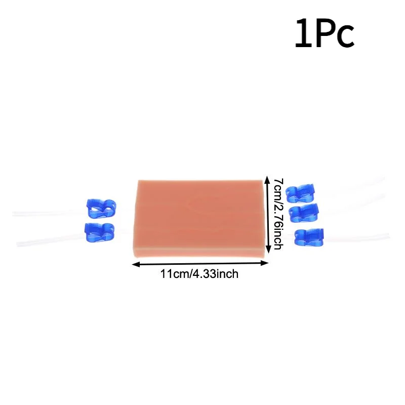 1Pc Venipuncture Injection Practice Pad Simulation Human Skin Tear Resistant Portable For Students Nurses Suture Training Model.