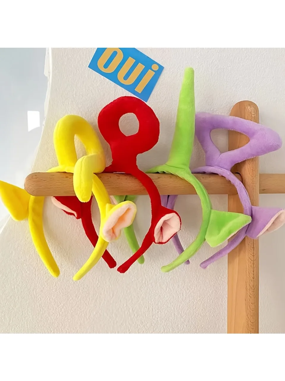 1 schattige polyester hoofdband, geweven gezichtsmaskerhoofdband, leuk accessoire voor normaal haar, geen elektriciteit of batterijen nodig - afbeelding 2