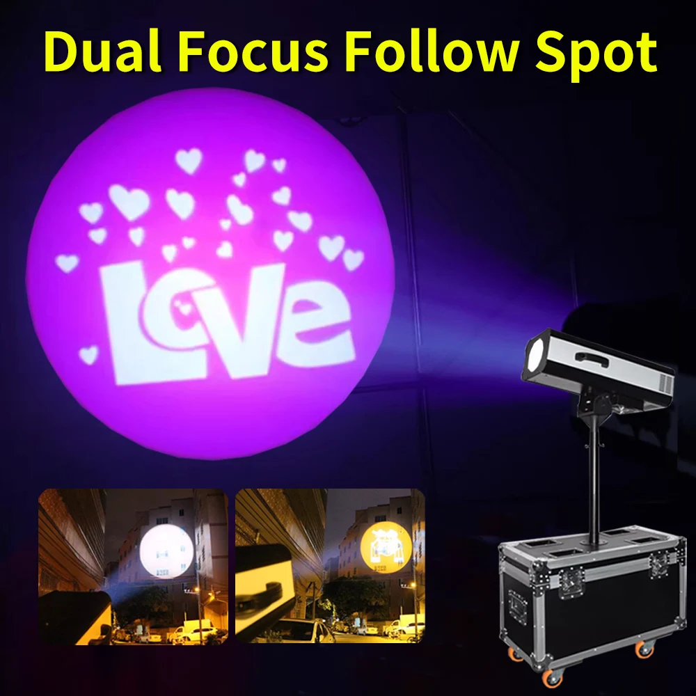 330W Follow Spot Light 880W LED Followspot 6-Color Focused Light Gobo Beam Stage Tracking Lighting For Theater Wedding Show