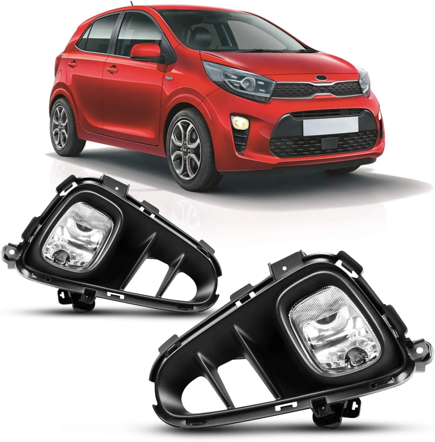 For Kia KIA PICANTO 2017 2018 2019 2020 Front Bumper Foglight Fog Light Fog Lamps Foglamp DRL Daytime Running Light