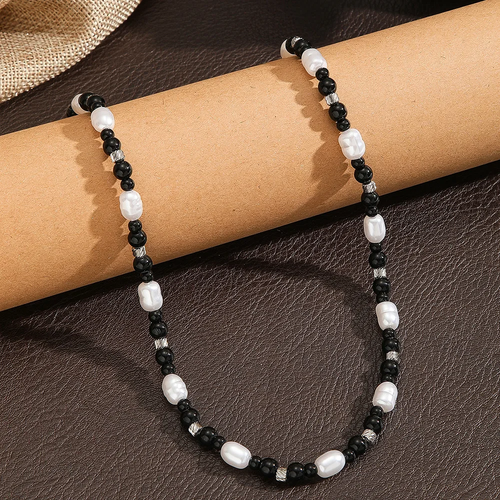 Naszyjnik z czarnych kamieni n – Pearl Choker Necklace Vintage recenzja i cena