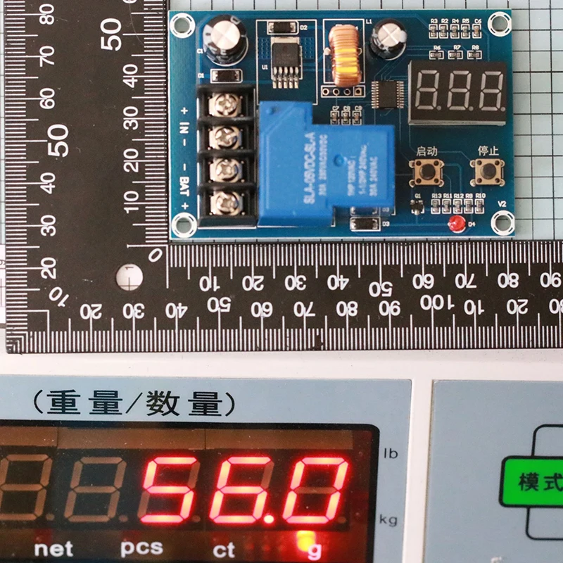 Módulo controlador de carregador de bateria de 6V a 60V com placa de relé protetora de comutação automática