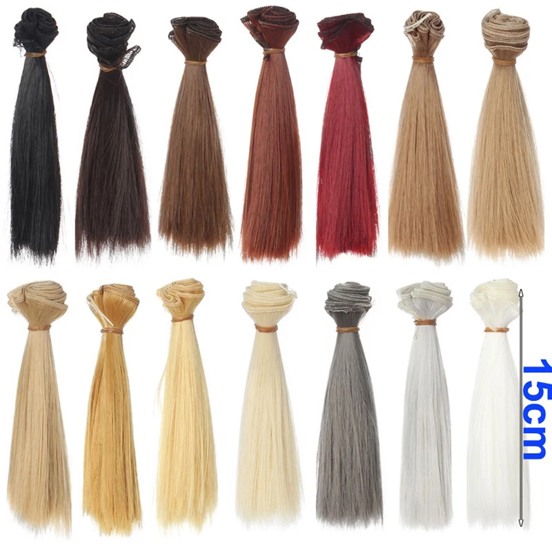 One Piece 5cm 15cm 25cm Short  Long Straight Doll Hair for 1/3 1/4  1/6 BJD Diy Accessory