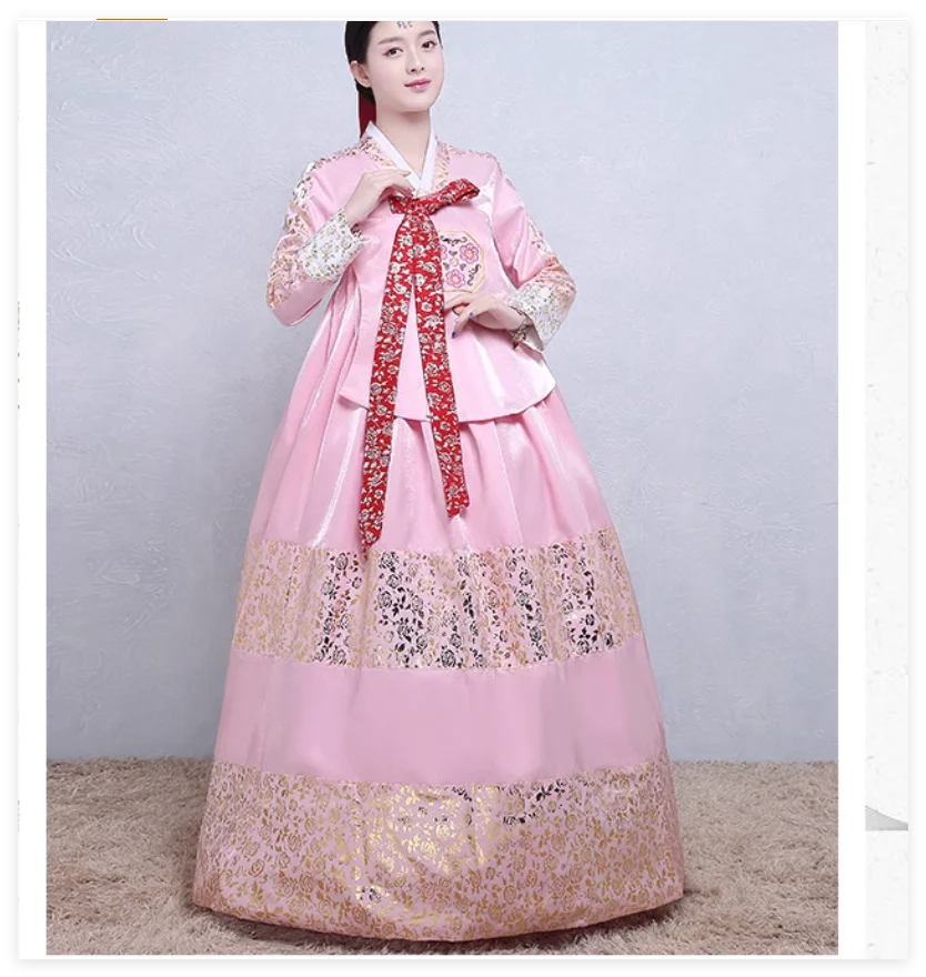 

Traditional Women's Palace Wedding Hanfu Korean Ethnic Dance Performance Dress