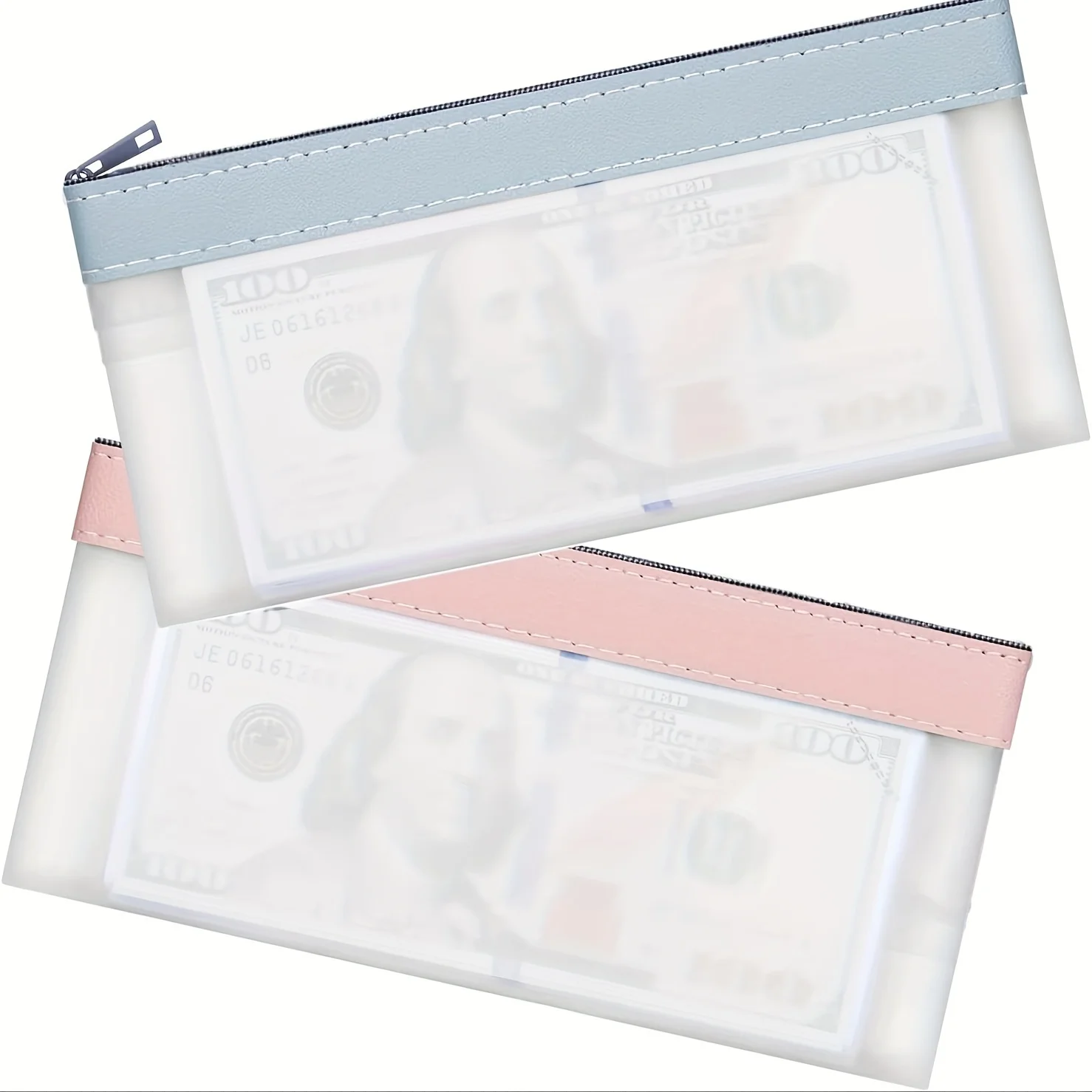 1-10 Pcs Money Pouch 7.87x4 Inch Zippered Money Pouch For Stationery Cash Bank Bags Clips Coins Bills Gift For Office School