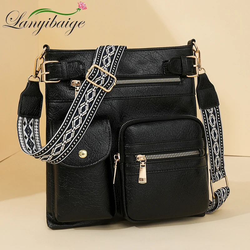 Designer Luxury Handbags 2026 New Vintage Soft Leather Tote Bags For Women Multi-pocket Shoulder Messenger Bags High Quality Sac