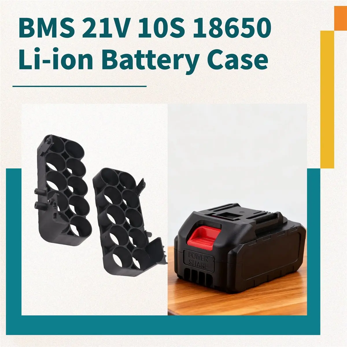 

Кейс для электроинструментов AA49, бокс для хранения аккумуляторов BMS 21В для беспроводной угловой шлифовальной машины, корпус для аккумуляторов 18650
