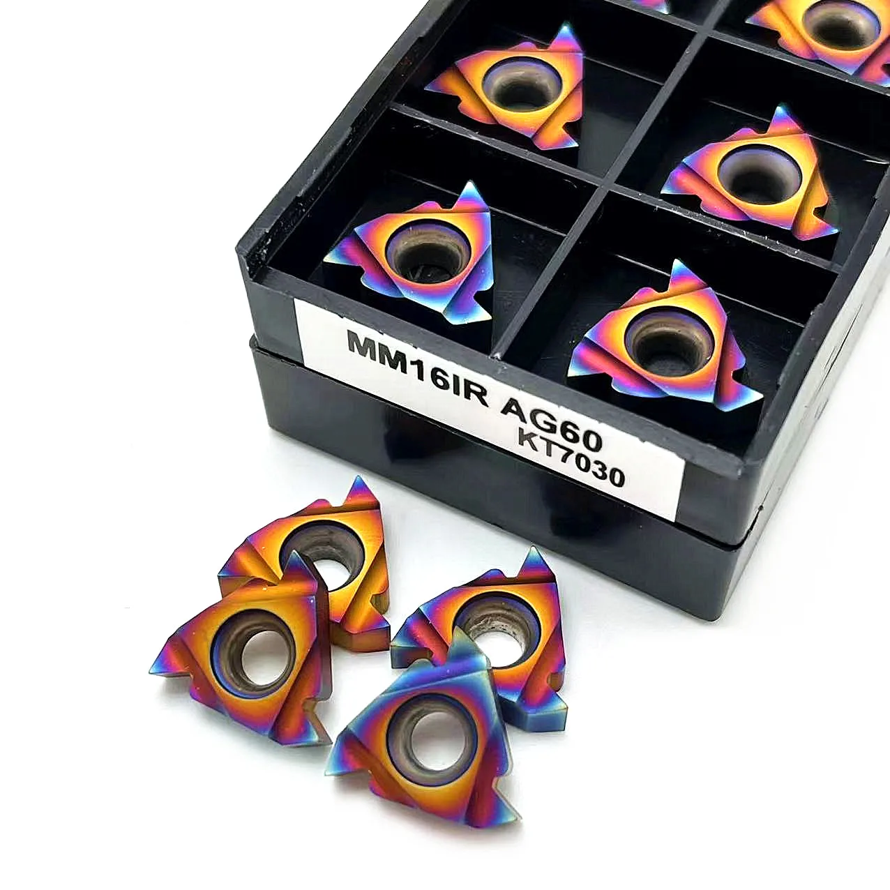 10pcs Nano blue MMT16ER AG60 KT7030 16ER16IR AG60 Carbide Blade Lathe Milling Cutter Turning Blade Machine Tool Threading Insert