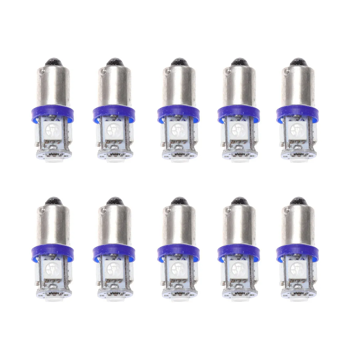 

10 шт. светодиодных ламп Ba9s 5050 5 SMD для чтения в автомобиле, прямая замена для внутренних, купольных, карманных, грузовых, габаритных и внешних фонарей, включая подсветку номерного знака