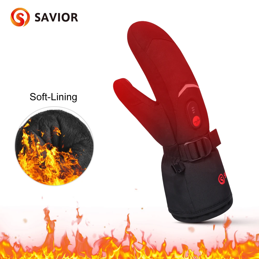 Winter Gloves Crab Finger Style Heating Hand Warm Electric Thermal Gloves Waterproof Snowboard Cycling Motorcycle Bicycle Skiing