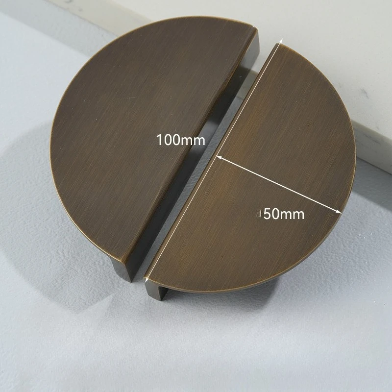 Solid Brass Art Deco Cabinet Pull Handles, Vertical Line & Half Moon Drawer Pull for Kitchen Wardrobe Hotel Furniture