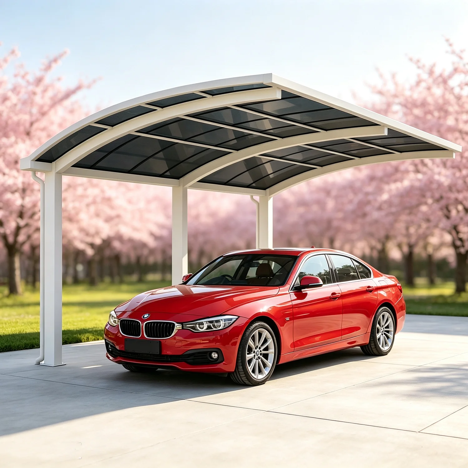 Premium Aluminum Alloy Carport Lightweight but Strong Outdoor Car Canopy, UV Resistant Anti-Rust Car Parking Shed for Home Use