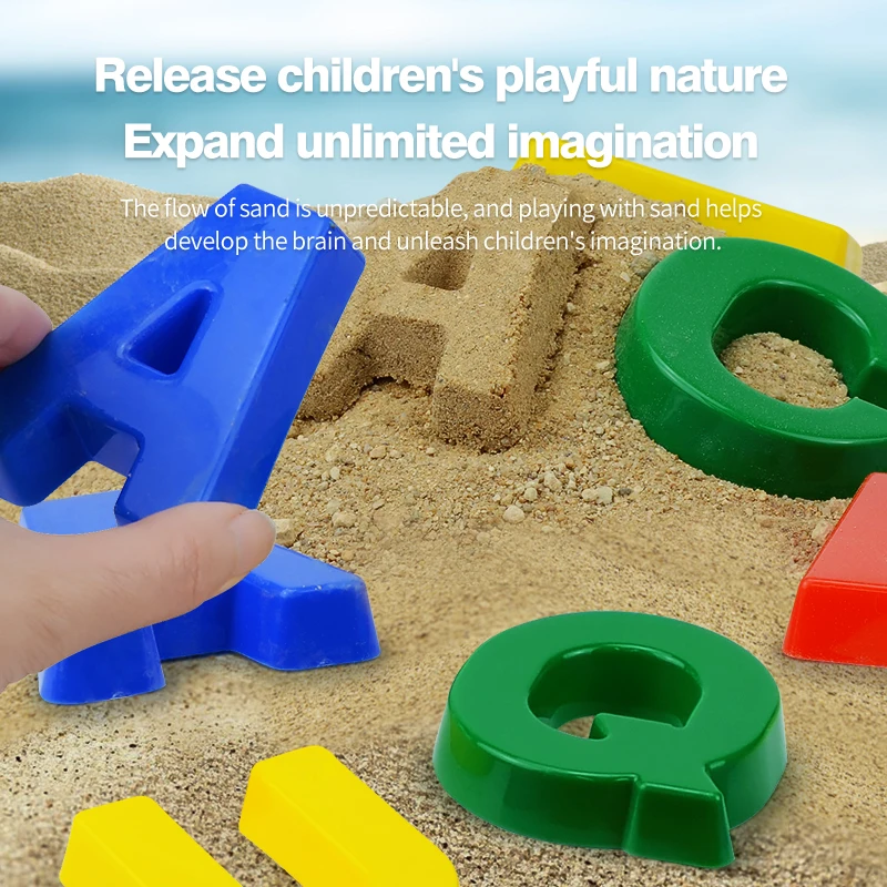 Alphabet Learning Toys | Beach Sand Molds | Educational Beach Toys, Alphabet Sand Molds, 26pcs Montessorri Toy Set