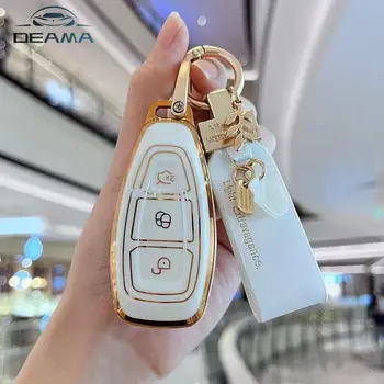 TPU 車リモートキーケースカバーシェルフォブフォードフォーカス 3 4 ST フィエスタフュージョン久我 Ecosport モンデオ MK3 MK4 保護アクセサリー