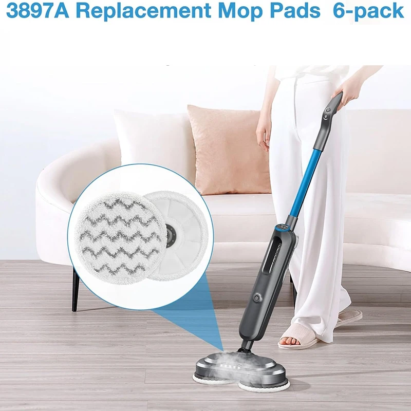 10Pack 3897A Rotating Mop Pads Replacement For Bissell Spinwave Smartsteam Scrubbing Steam Mop 3897A 3712 3712W