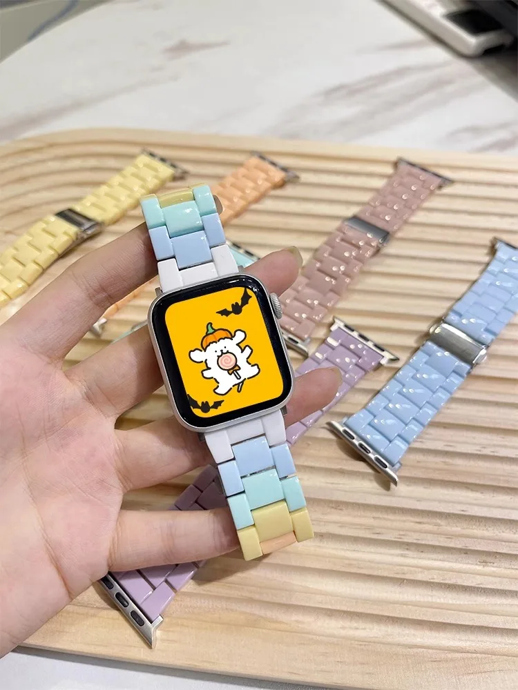 Ремешок Candy Rainbow подходит для Apple Watch Band 9/8/7 65SE42/38/44/40/45/49 мм, кольцо для умных часов iWatch, ультра сменный браслет