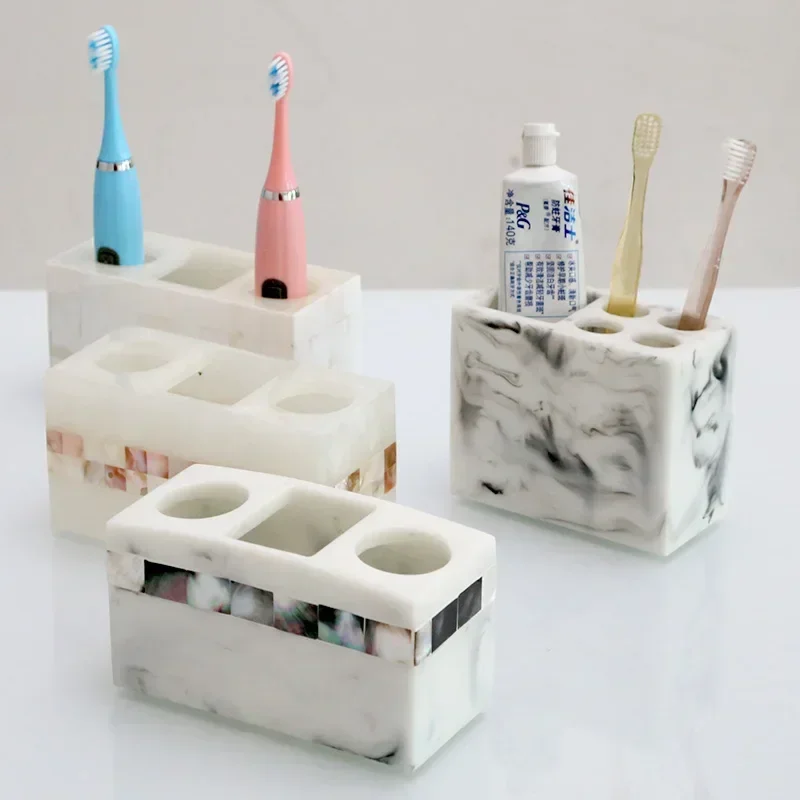 Creative Shell Marble Toothbrush Holder Storage rack Household luxury Modern minimalism Storage cup Bathroom accessories