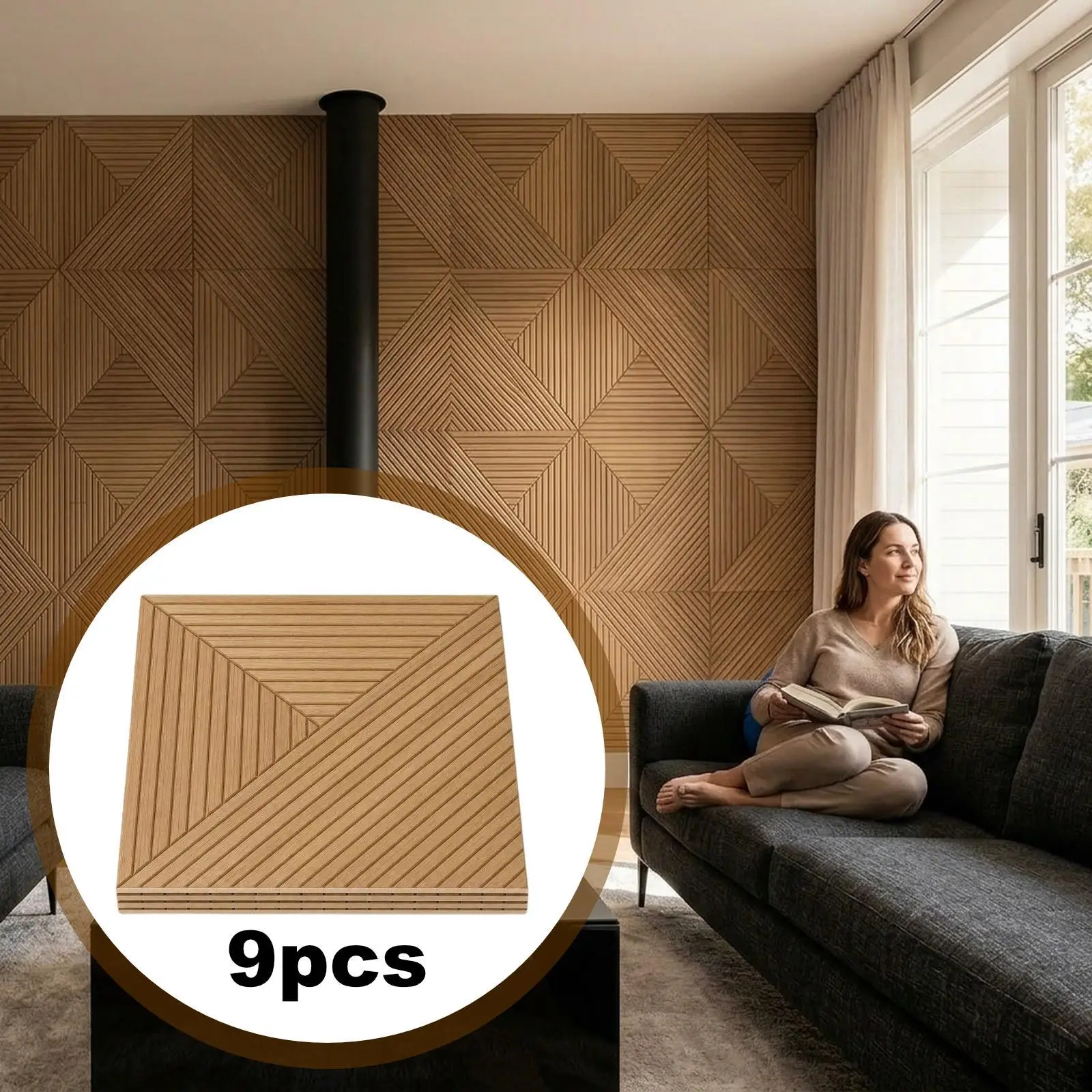 Decorative Acoustic Panels Self Adhesion Wood Style Art Design Soundproof Wall Treatment for Office Room