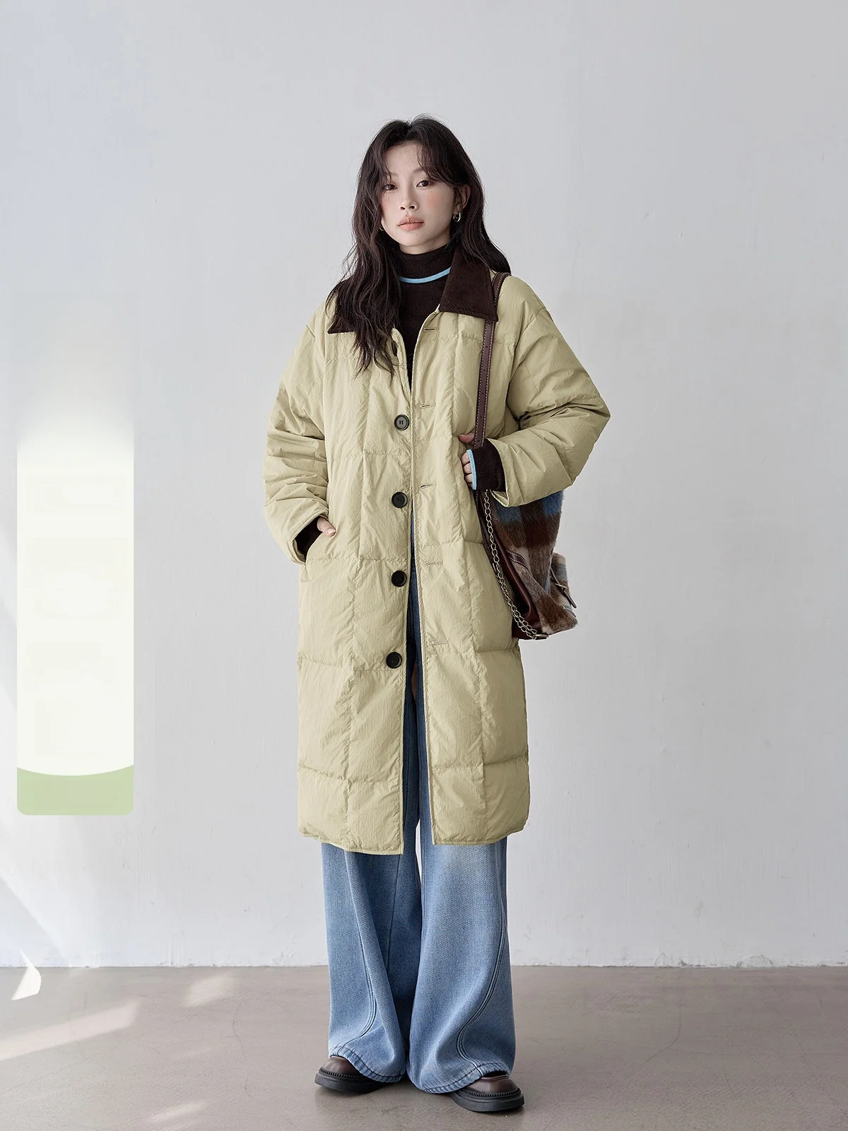 

Женская зимняя куртка цвета хаки, новая, теплая, средней длины, для повседневной носки, в корейском стиле, на одной пуговице