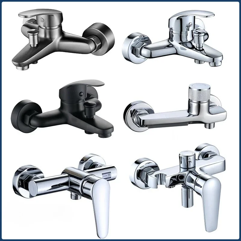 

Brass Shower Faucet Mixing Valve Bathroom Wall Mounted Hot Cold Water Mixer Tap Bathroom Combination Water Mixer Bathtub Faucet