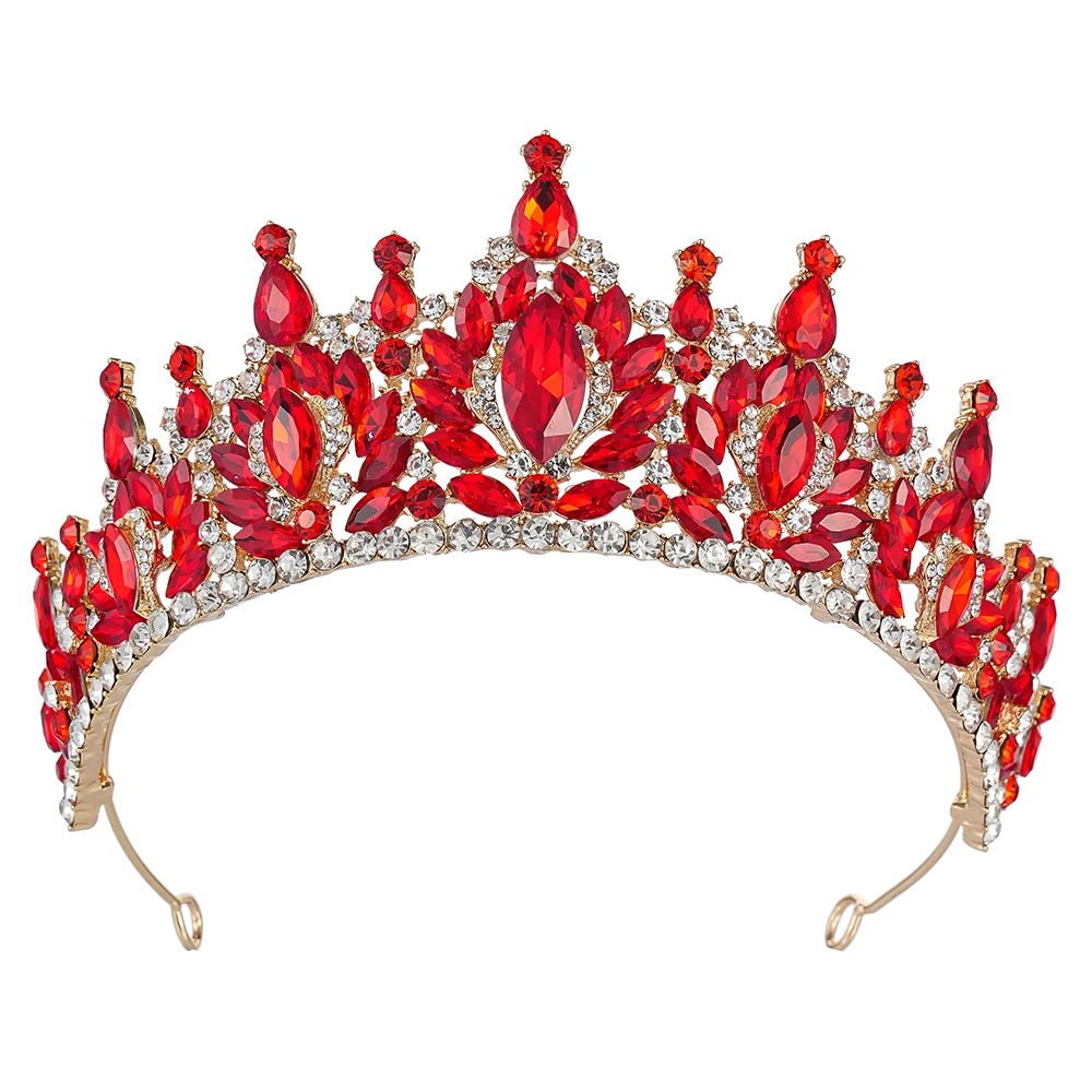 فاخر كريستال الماس تاج تيارا الزفاف مأدبة عقال للرأس على شكل تاج إكسسوارات الشعر مجوهرات اكسسوارات الملكة تيارا