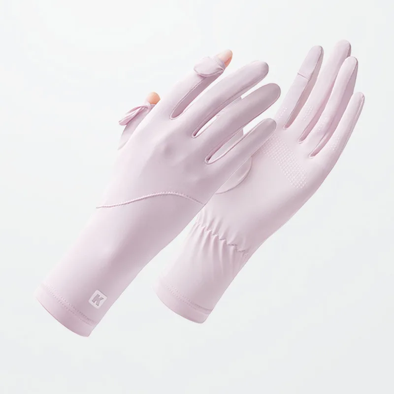 Women's UV-protective Sun Gloves Anti-slip and Breathable Ice Silk Gloves Cycling UPF 50 Lightweight and Extended-length