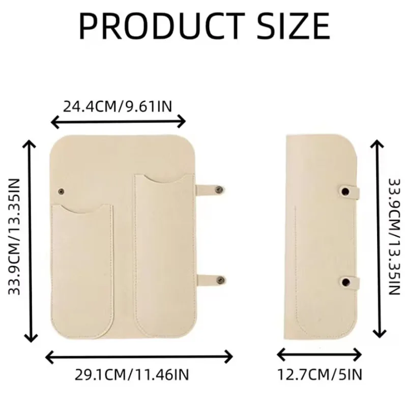 Heat Resistant Curling Iron Storage Bag Dual Pocket Foldable Felt Hair Straightener Flat Iron Pouch Hair Styling Tool Organizer