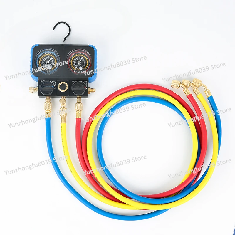 VRM2-B Air Conditioning Fluoride Meter R22 R134 R410 Refrigerant Pressure Gauge Double Meter Valve Group