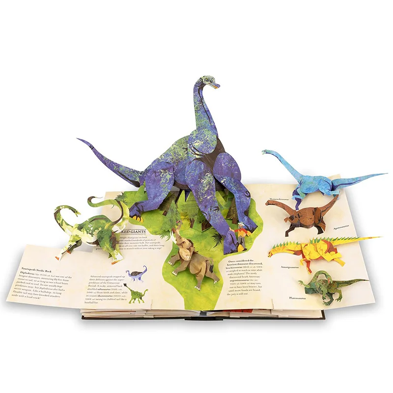 Enciclopedia 3D De Dinosaurios Pop-up - Prehistorica - Libro Interactivo Para Niños De 1 A 3 Años - Regalo Verde