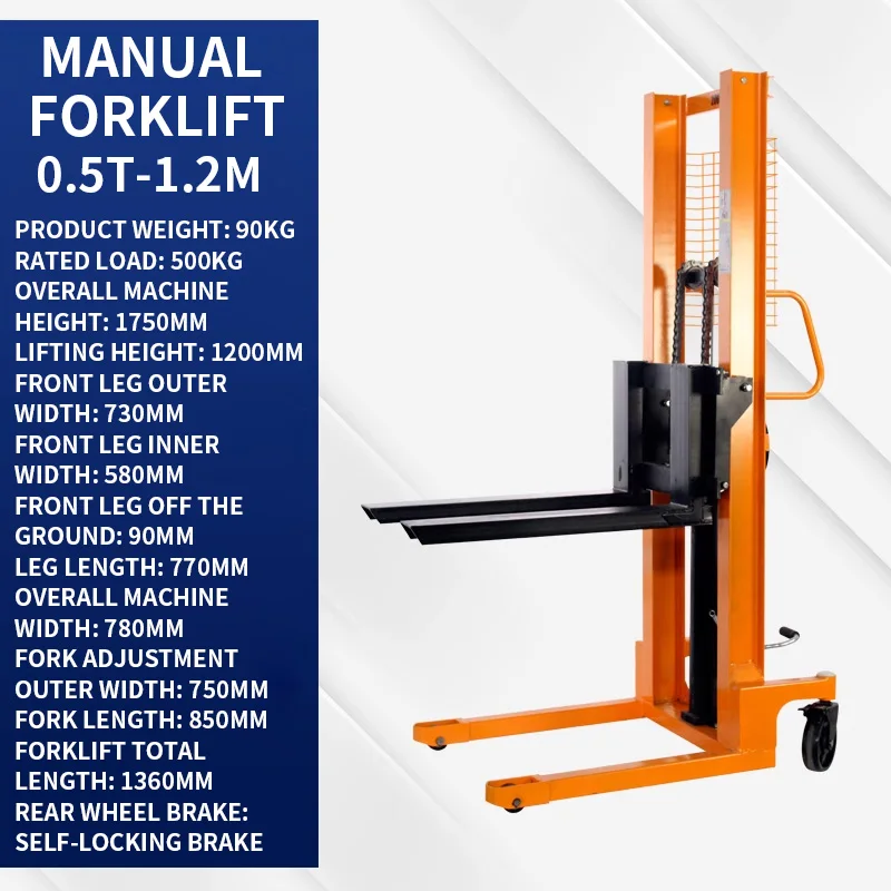 Manual forklift Manual hydraulic stacker Semi electric forklift Hand truck Warehouse logistics handling forklift