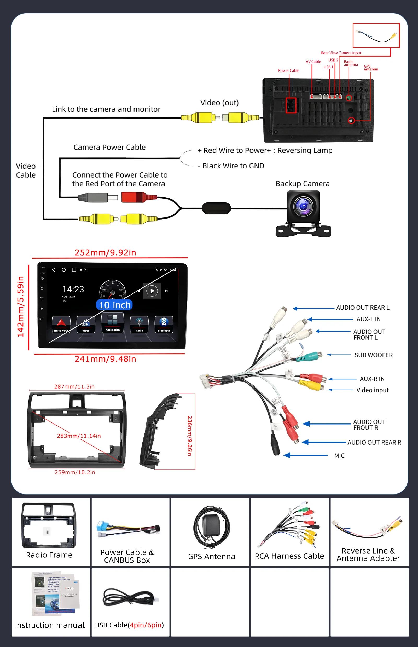 ESSGOO Radio Estéreo para Auto Android 15 de 9 Pulgadas, 4+64G, para SUZUKI SWIFT III EZ MZ 2003-2010, Navegación GPS, Carplay Inalámbrico, Android Auto, FM, Bluetooth, RDS, SWC, Wifi, ASP, Mirror Link, Pantalla Táctil IPS, Reproductor Multimedia de Video, Unidad Principal 8