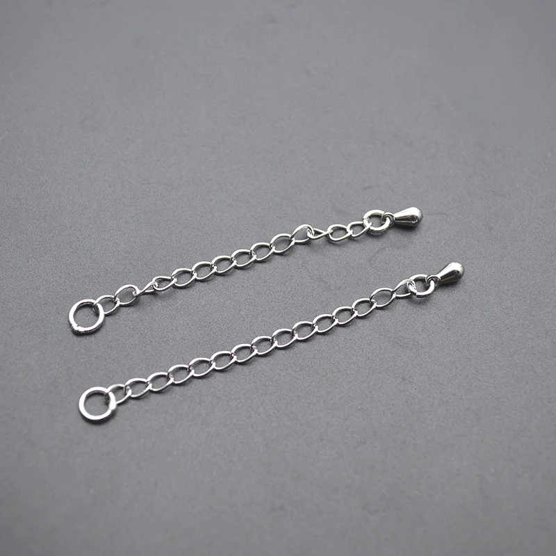 60pcs 5cm Length Jewelry Links Extender Drop Chains 18k Gold Rhodium Color Necklace Bracelets Making Accessories
