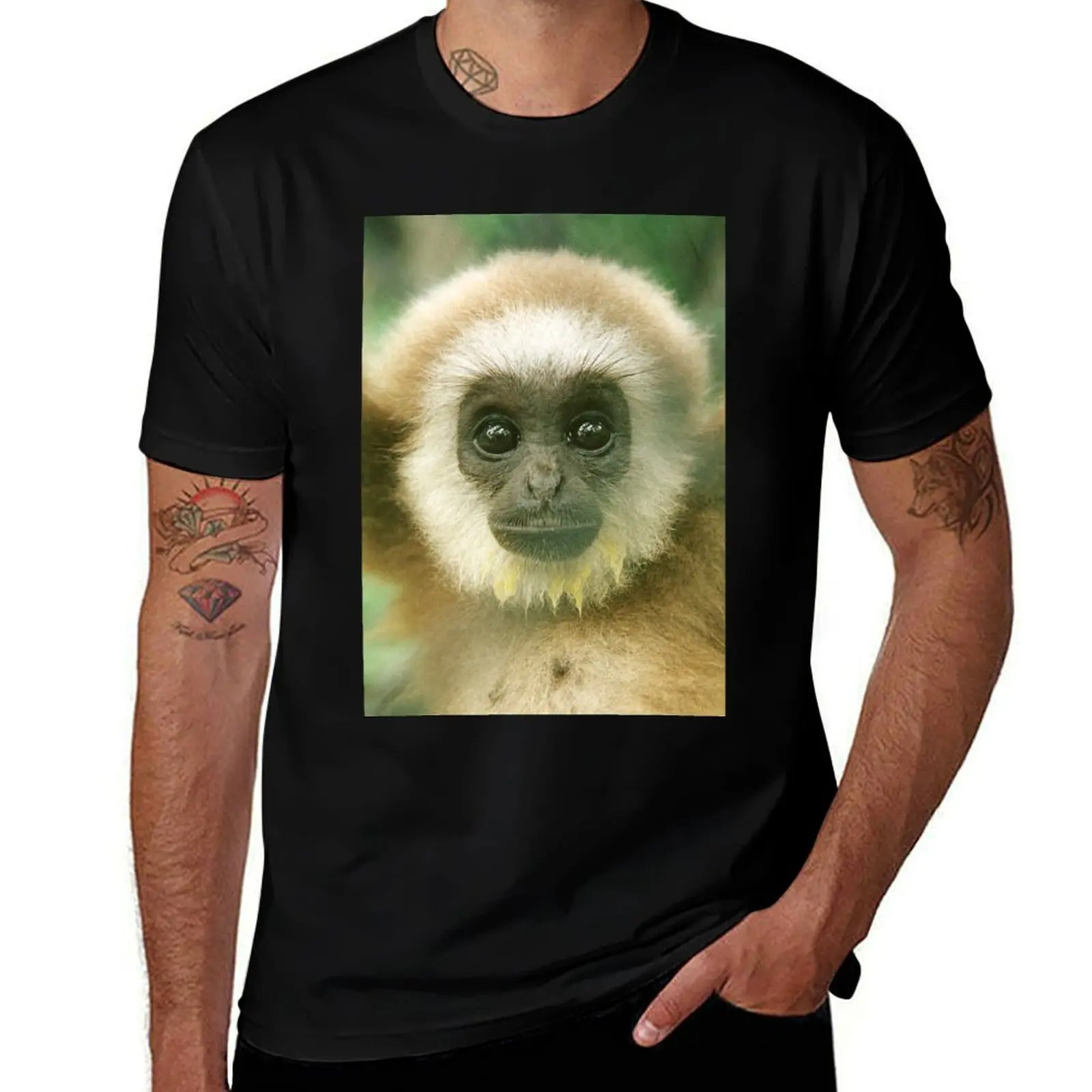 

Детская футболка с белой рукой Gibbon, хлопковая футболка, мужская футболка из 100% роскошная футболка