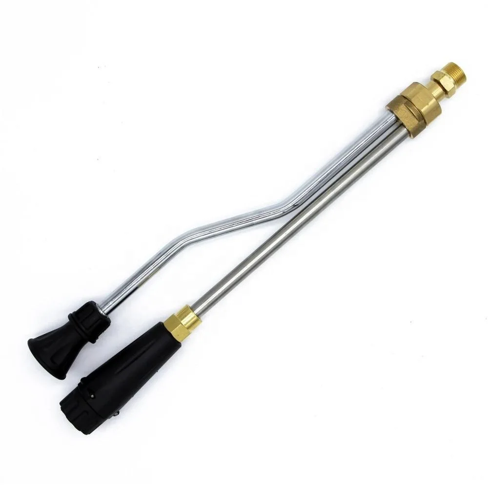 High pressure car wash water gun dual-purpose extension  plastic-covered handle hot  cold double rod elbow gun  spray rod