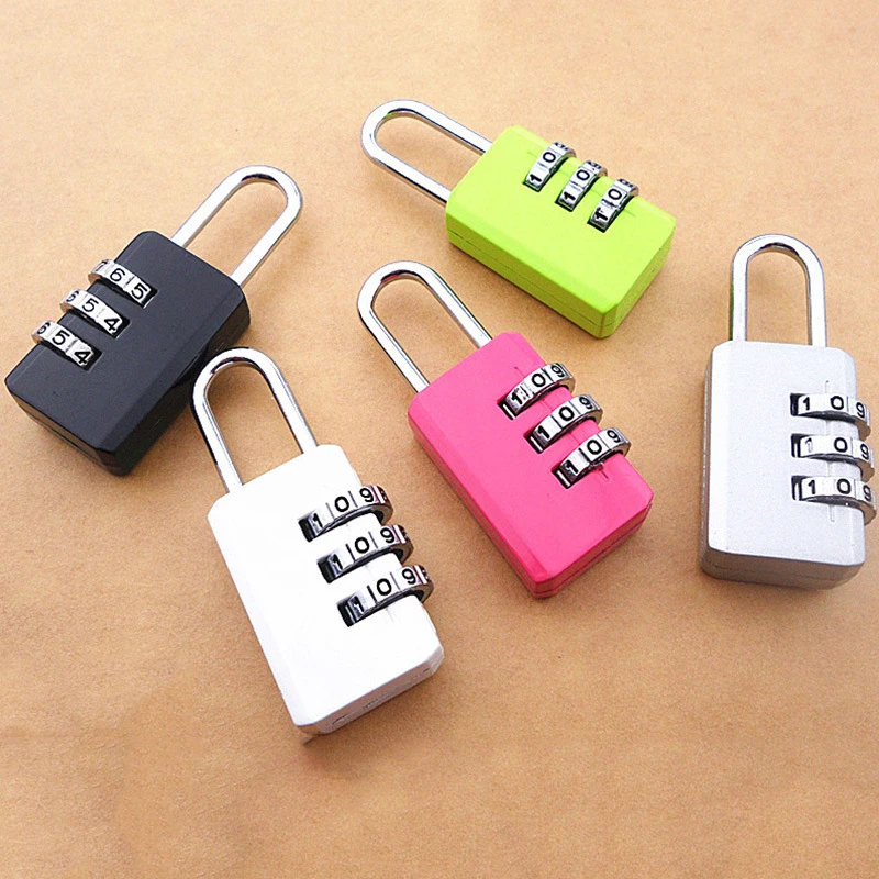 3 Dial Digits Code Number Password Resettable Combination Padlock Safety Travel Security Mini Lock For Luggage Lock Padlock Gym