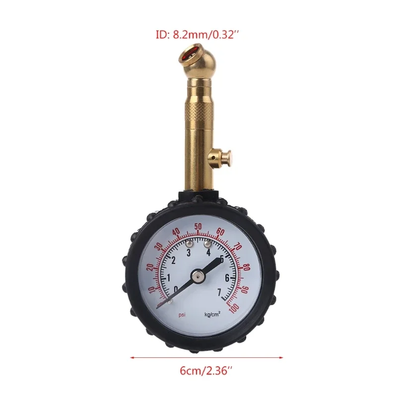 0-100 Dial Tire Pressure Gauge Easy Read Hardware Suitable for Measuring Tire Pressure of Car Truck Motorcycle