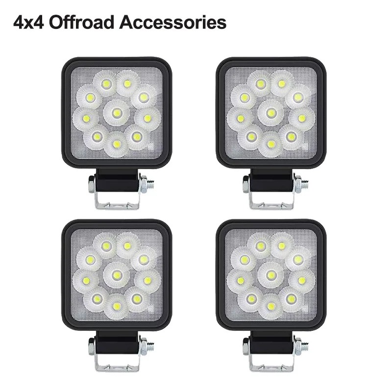 Lampe de travail LED 12V pour voiture, mini projecteur 2,5 pouces pour voiture, ATV, camion, 21 LED, éclairage auxiliaire, lumière de modification pour véhicule tout-terrain